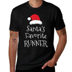 Santas Favorite Runner - Christmas Funny Running Gift  Easy-care T-Shirt