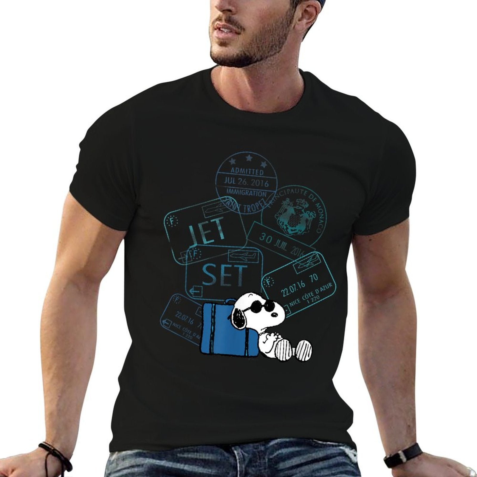 Peanuts - Snoopy Travel Stamps  Soft T-Shirt