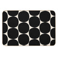 Mid-Century Mod Minimalist Dot Pattern in Black And Almond Cream  Non-Slip Bath Mat