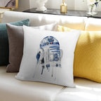 Star Wars Watercolour R2D2, Retro Droid Soft Hidden Zipper Throw Pillow