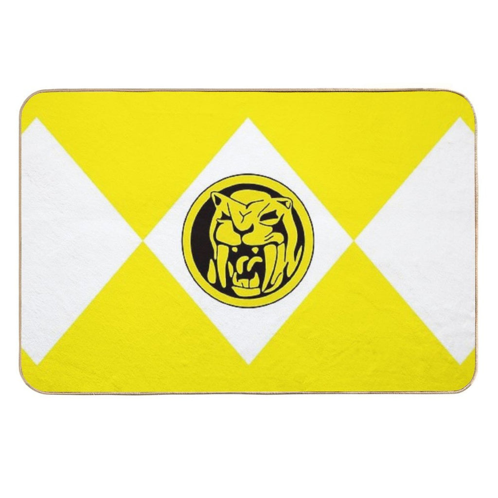 MMPR Yellow Ranger With Coin  Easy To Clean Bath Mat
