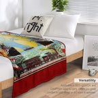 Around The World in 80 Days; Vintage Jules Verne Print Travel-friendly Throw Blanket