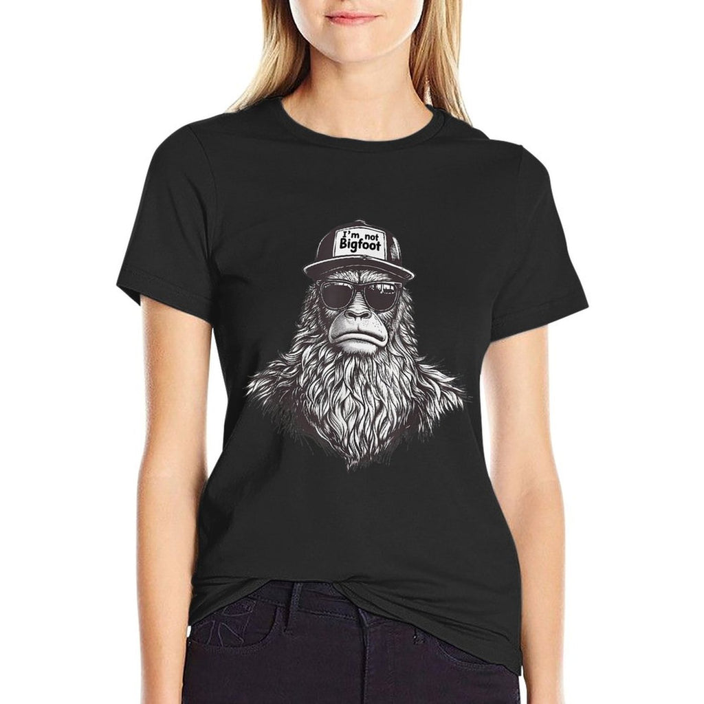 Bigfoot In Disguise Sunglasses Trucker Hat Im Not Sasquatch, Small, Black  Easy-care T-Shirt