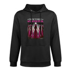 in October We Wear Pink Witch Halloween Breast Cancer Women Versatile Streetwear Hoodie