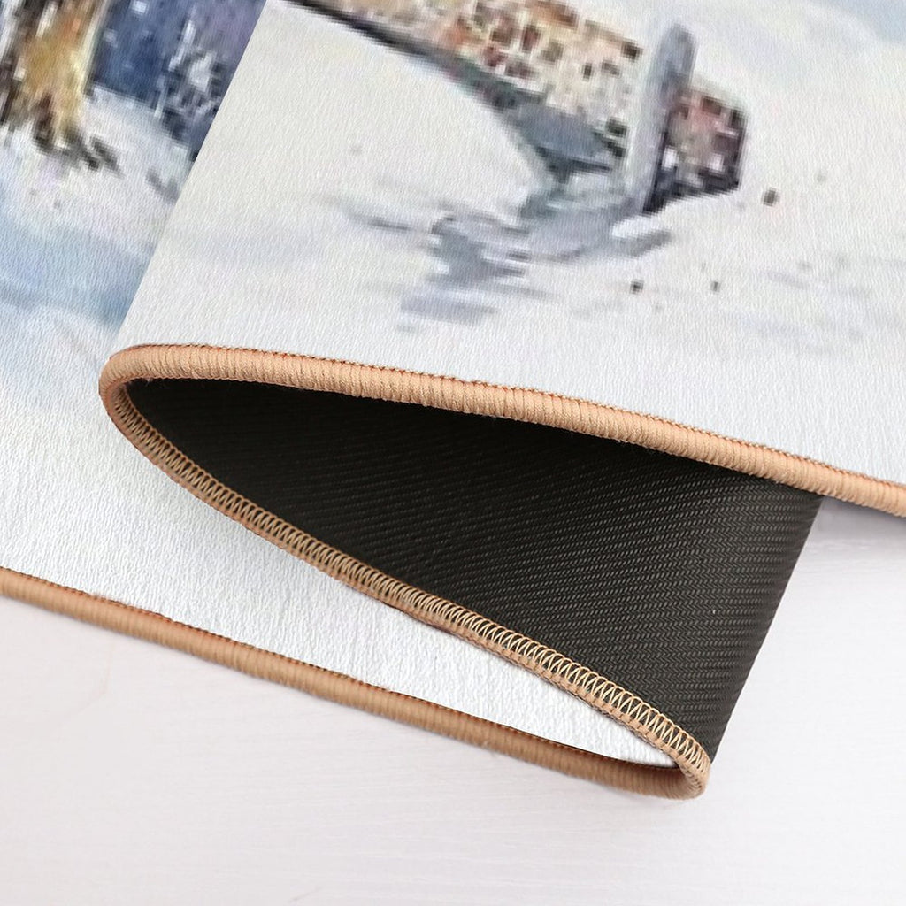 Christmas Snowy Landscape Art  Multi-Purpose Bath Mat