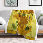 1889-Vincent Van Gogh-Sunflowers-73x95 Anti-pilling Throw Blanket