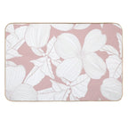 Dogwood Branch with Flowers Seamless Pattern. Cornus Florida.  Line Drawing.  Dirt-Trapping Bath Mat