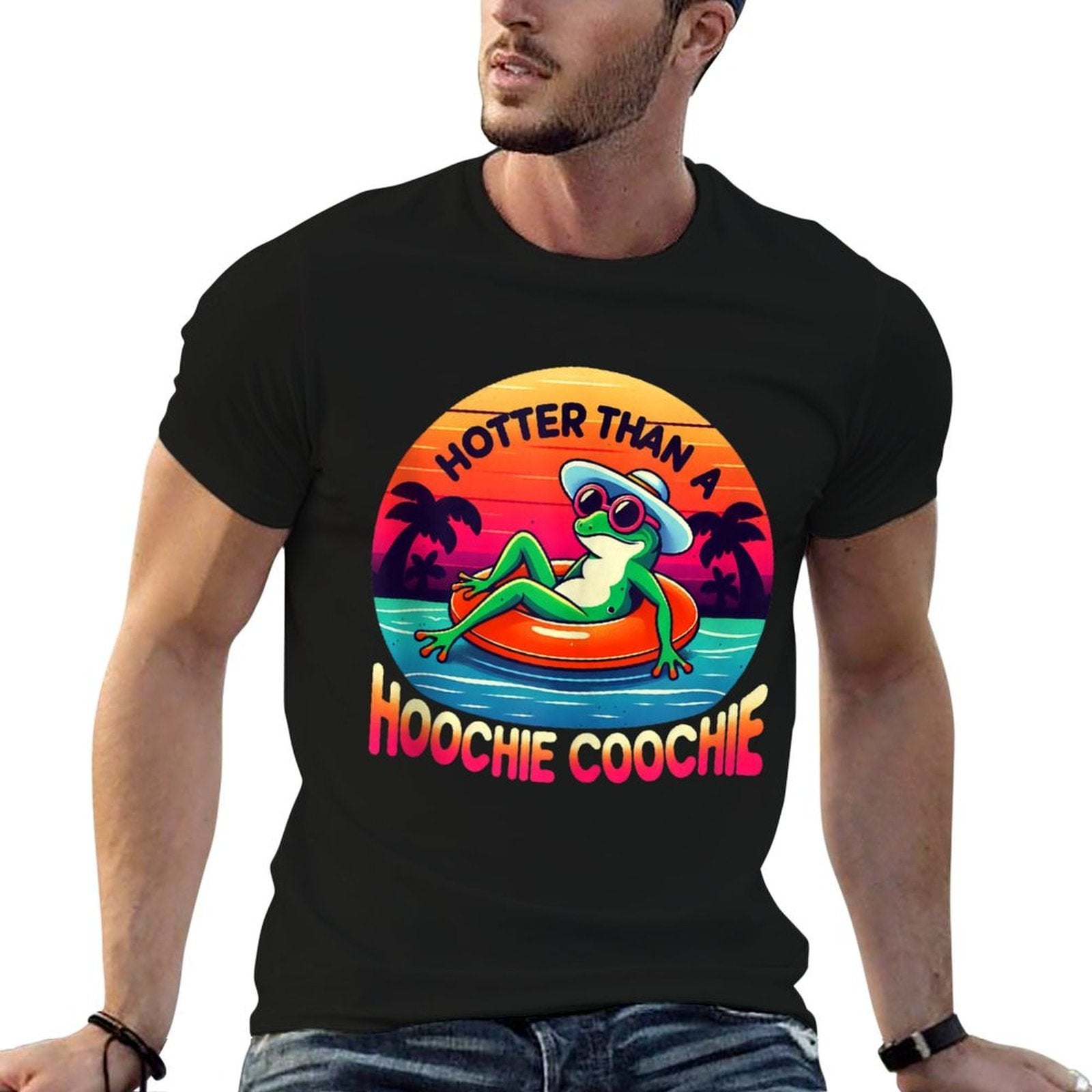 Retro Country Music Fans Hotter Than A Hoochie Coochie Frog  Breathable T-Shirt