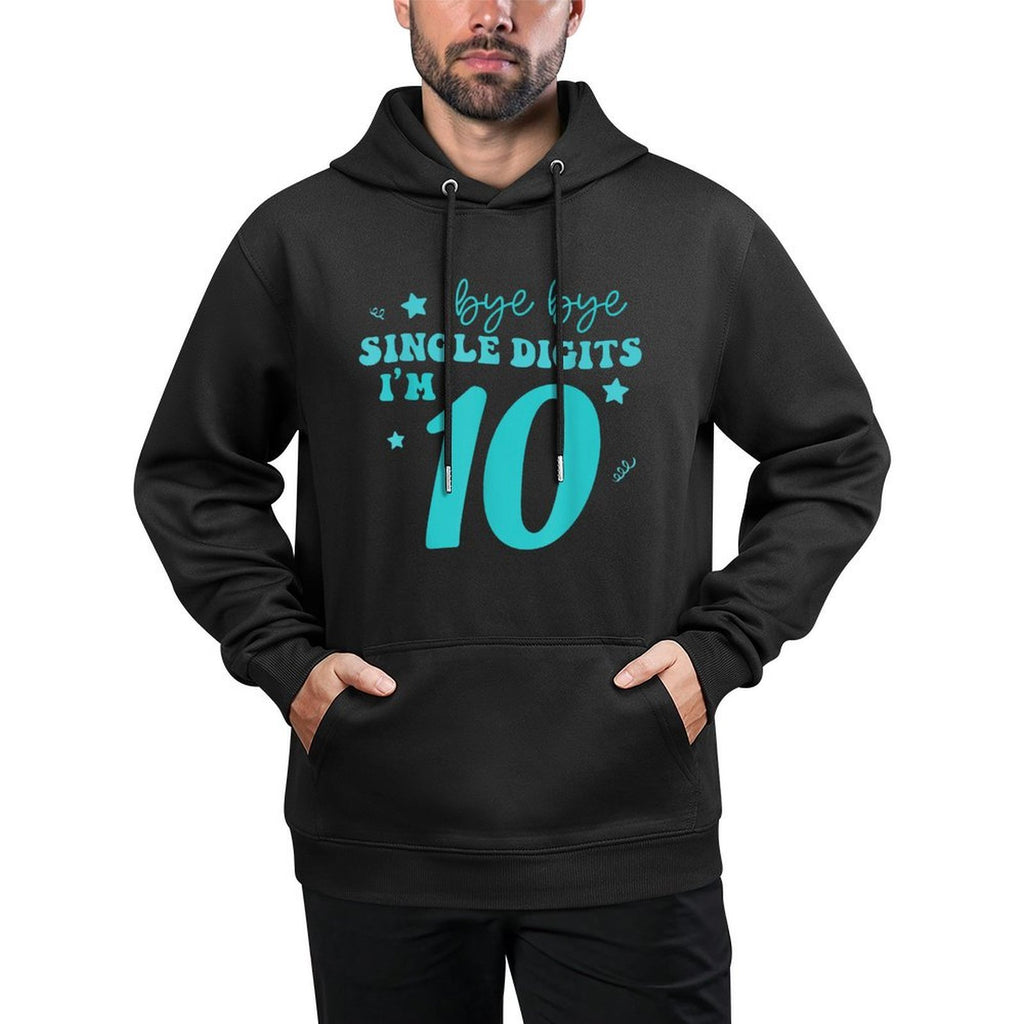 Double Digits Girl 10th Birthday Turning 10 Teal Turquoise Shape Retention Hoodie