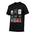Nothing Beats Reading Funny Rock Paper Scissors  Rolled Sleeves T-Shirt
