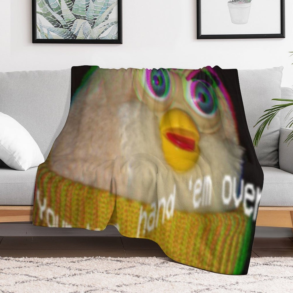 Long Furby Give Him Your Toes Anti-pilling Throw Blanket