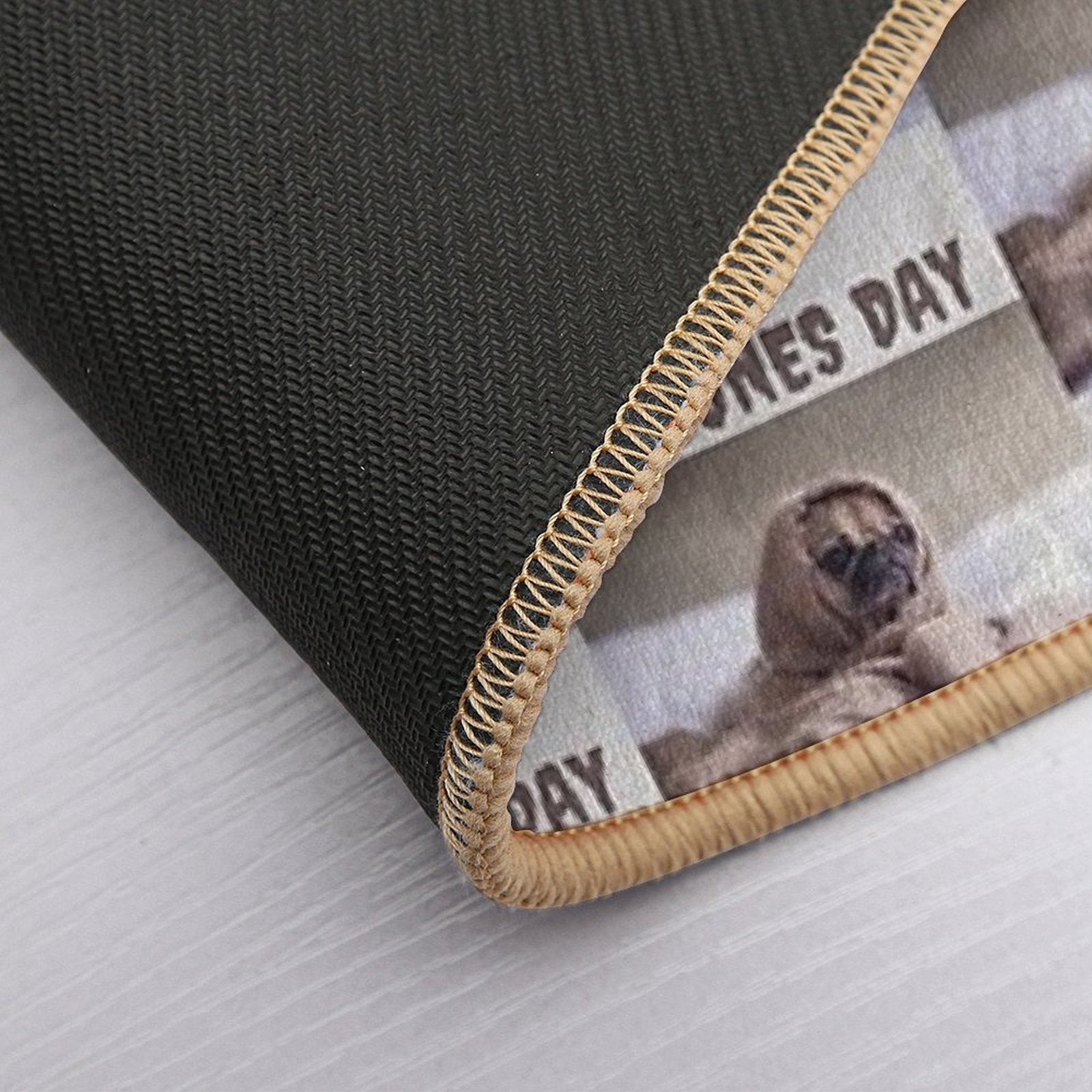 No Bones Day Pug  Repositionable Bath Mat