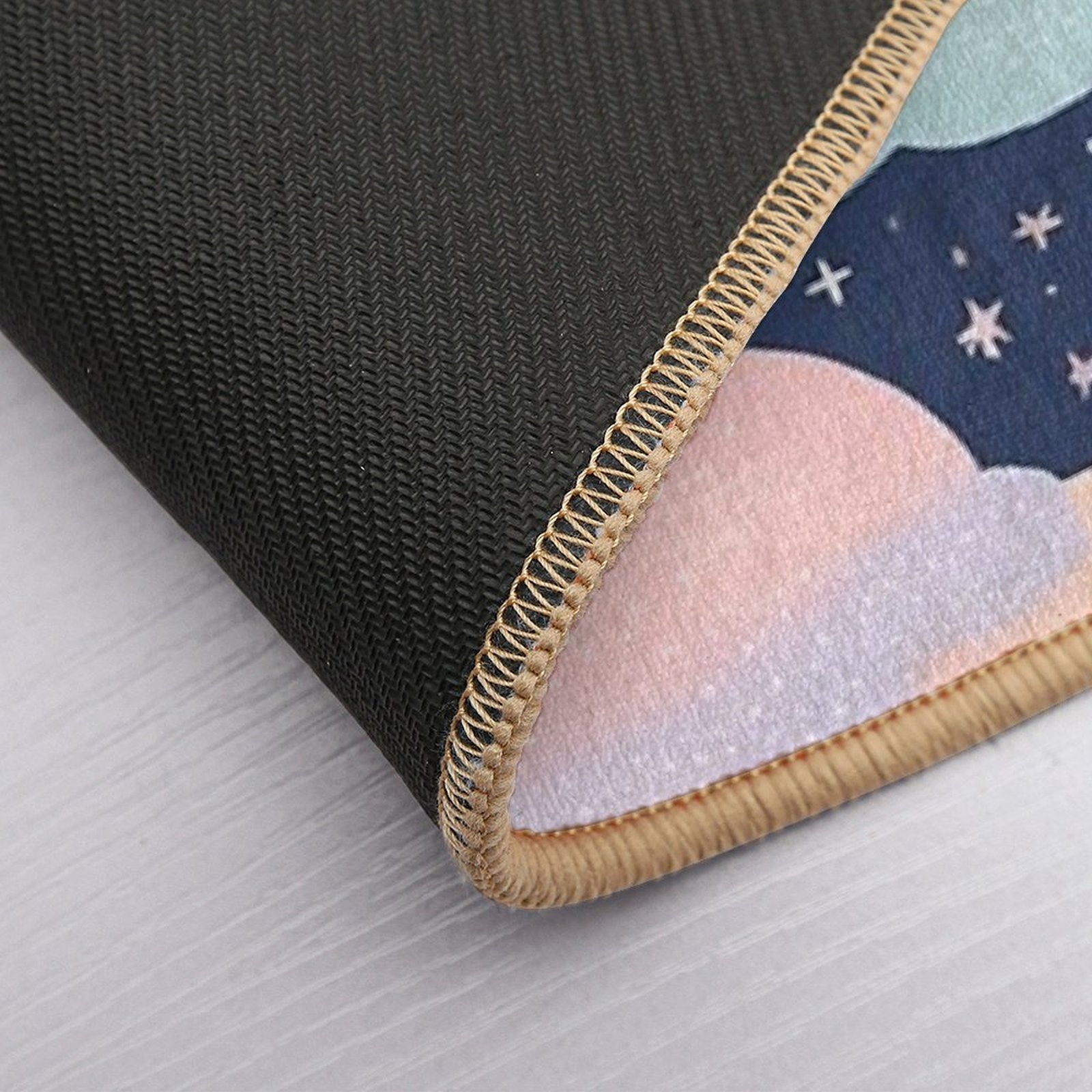 Cute Pastel Clouds Sparkly Night Sky  Slip-Resistant Bath Mat