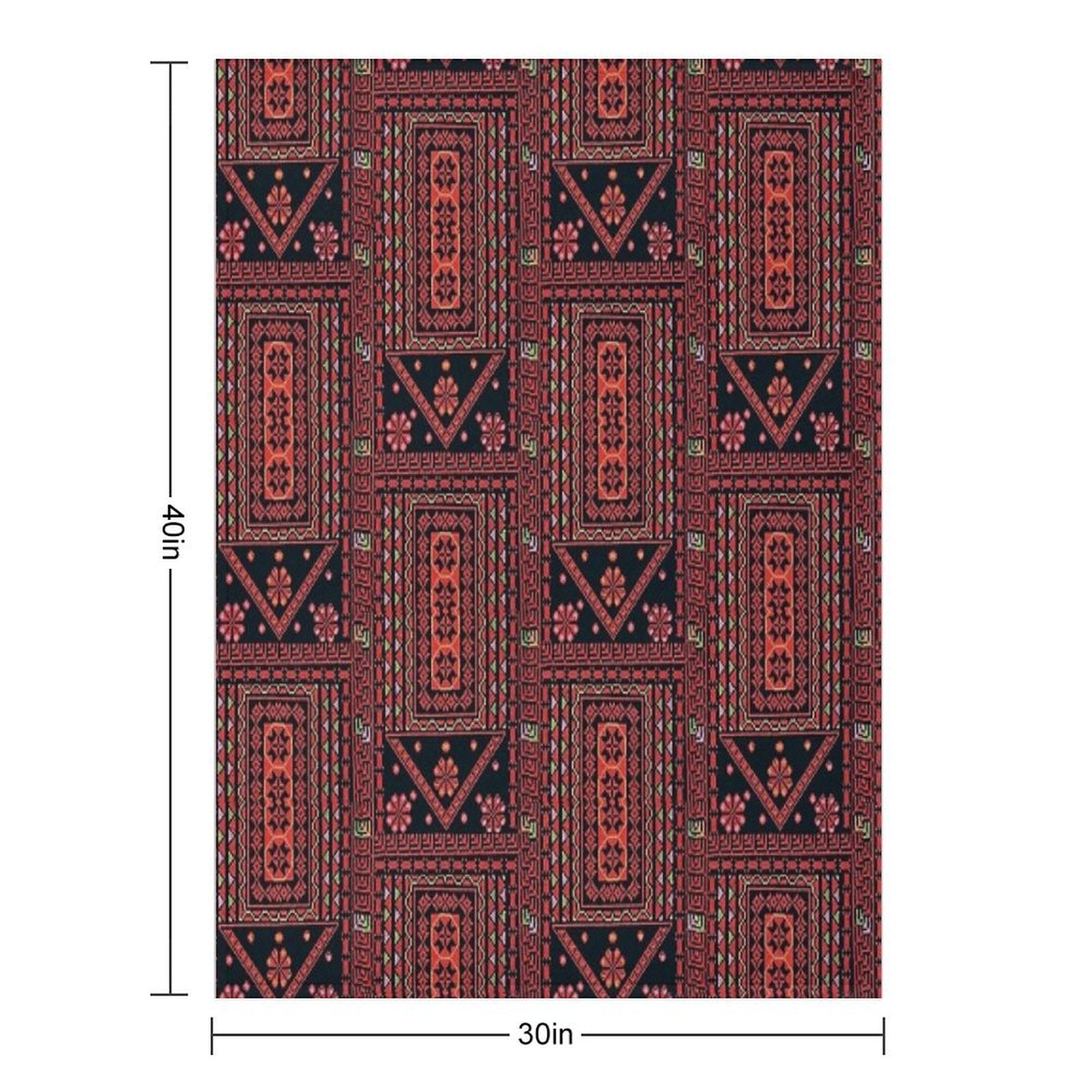 Three Flowers Palestinian Embroidery Multi-functional Throw Blanket