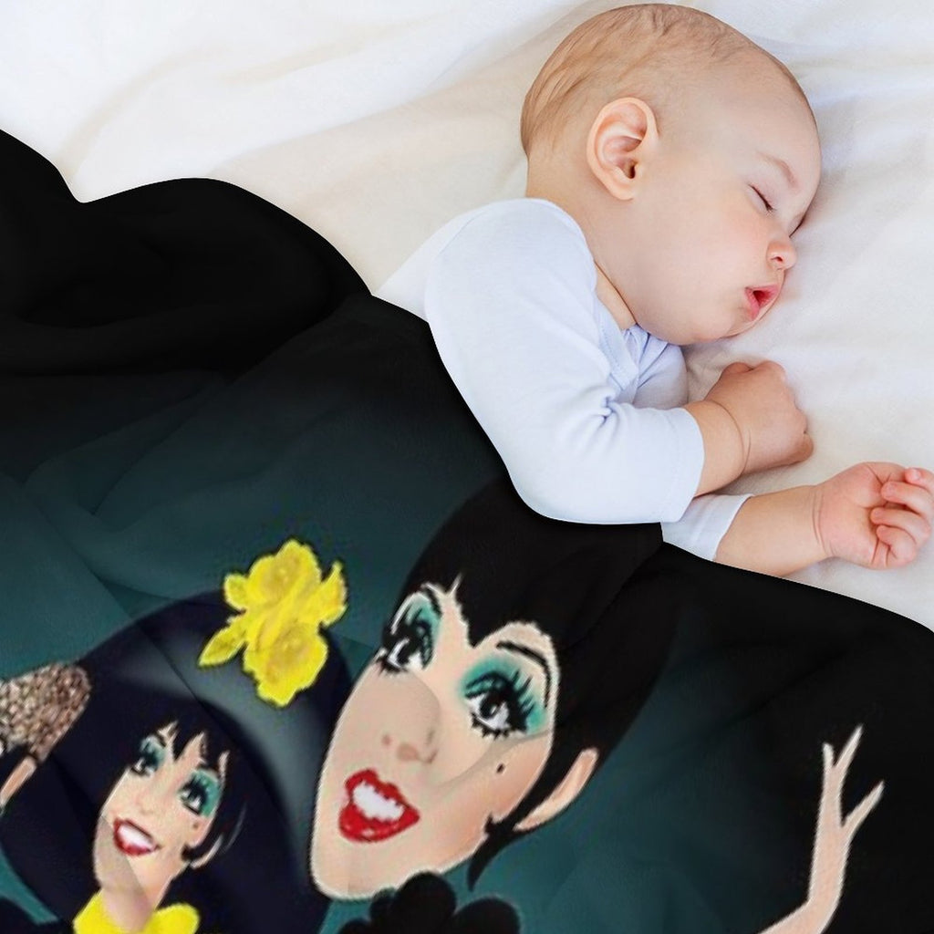 Liza with A Z Machine-washable Throw Blanket