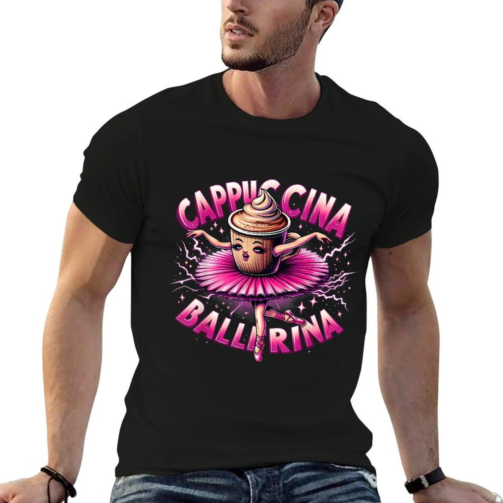 Cute Dance Cappuccino Ballerina Funny Coffee Meme Design  Quick-drying T-Shirt
