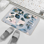 Unturned Stones, Abstract Marble Resin Art, Contemporary Agate Waves Pattern, Eclectic Boho Luxe Nature  Dirt-Trapping Bath Mat