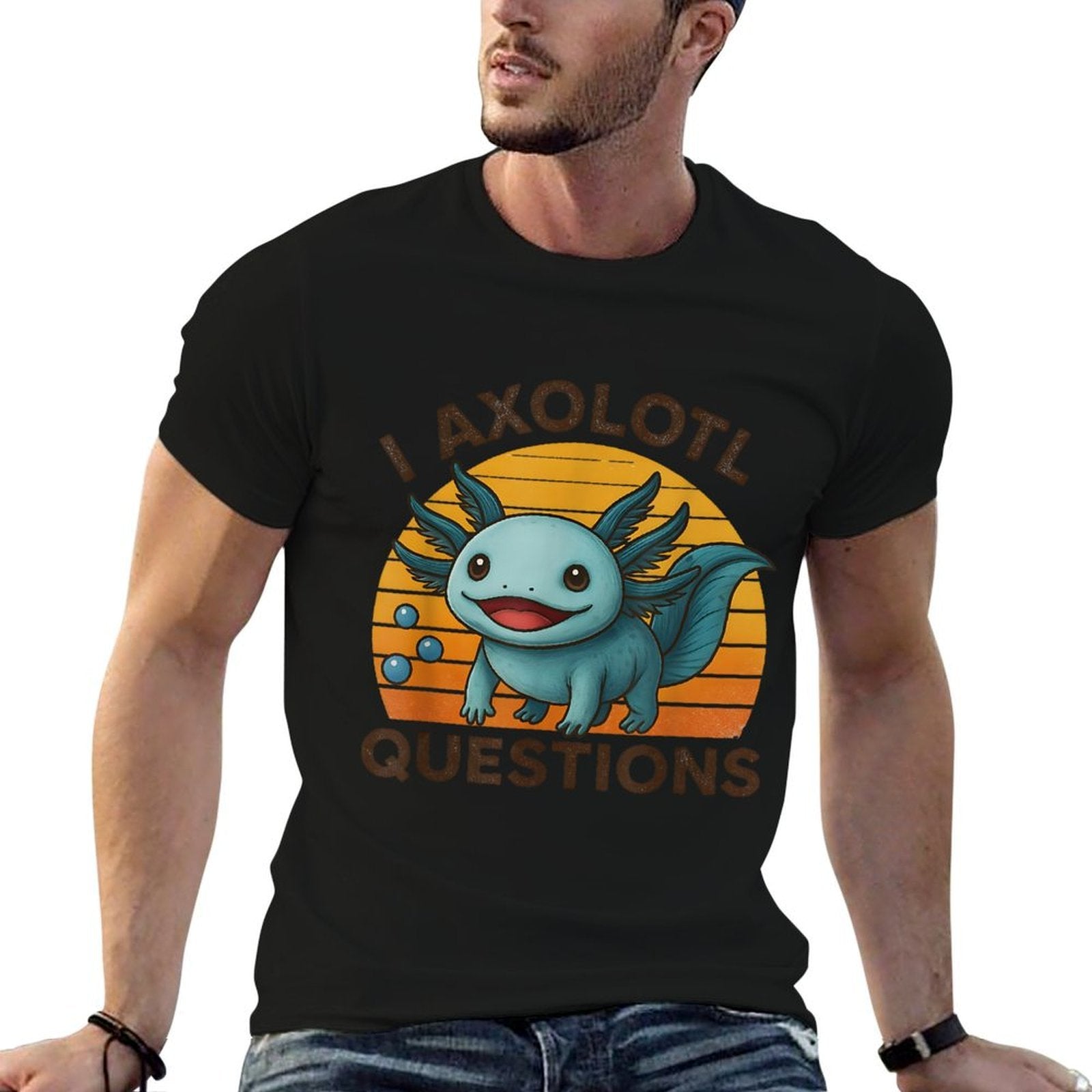 Kids Funny I Axolotl Questions Graphic Axolotl Shirt Boys  Wrinkle-resistant T-Shirt
