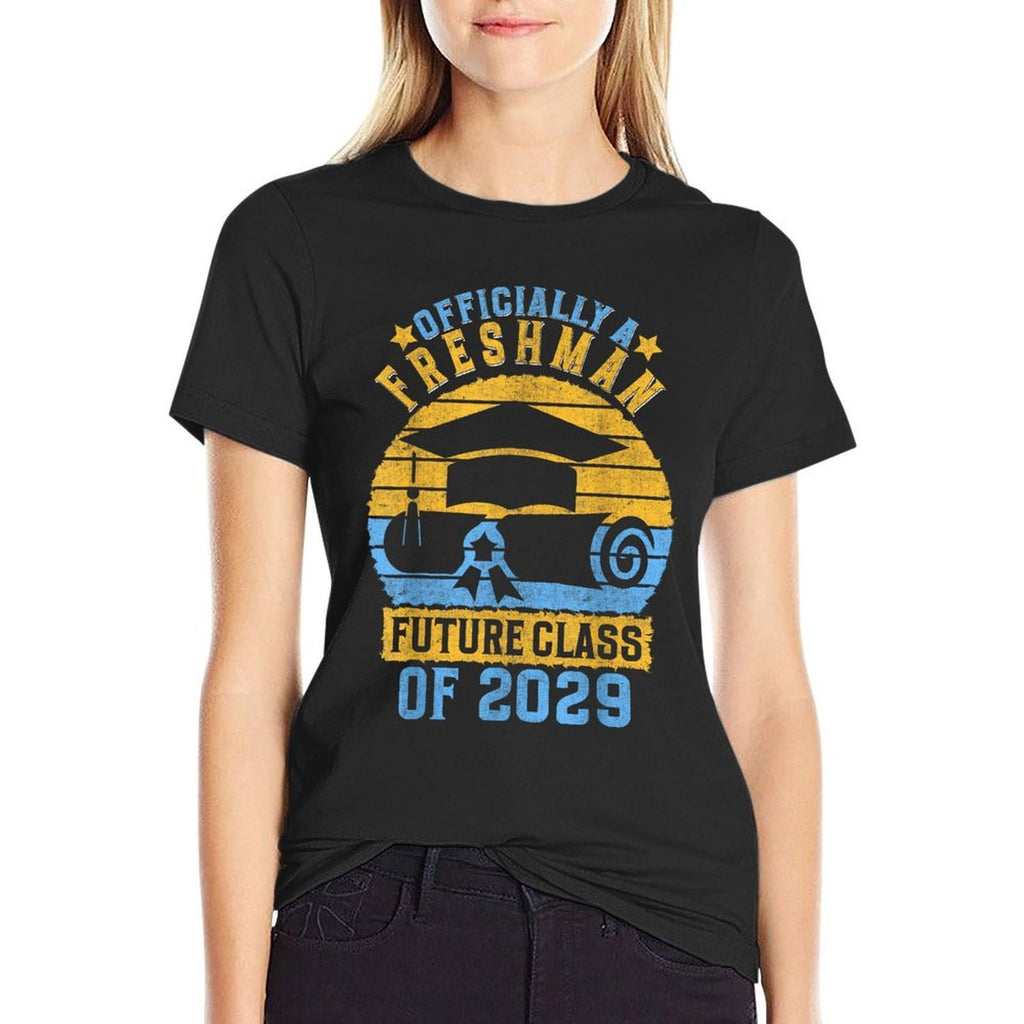 Officially A Freshman Class Of 2029 First Day Of 9th Grade  Easy-care T-Shirt