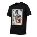Valentines Day Dachshund Mom Tarot Card Skeleton Doxie Mama  Rolled Sleeves T-Shirt