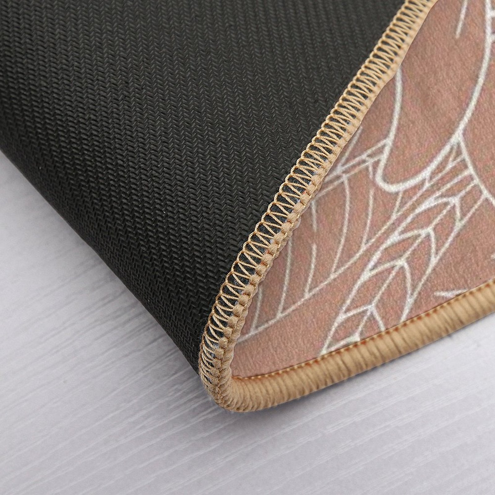 Hawaii Prints, Pink, Floral, Line Drawing,  Fade-Resistant Bath Mat