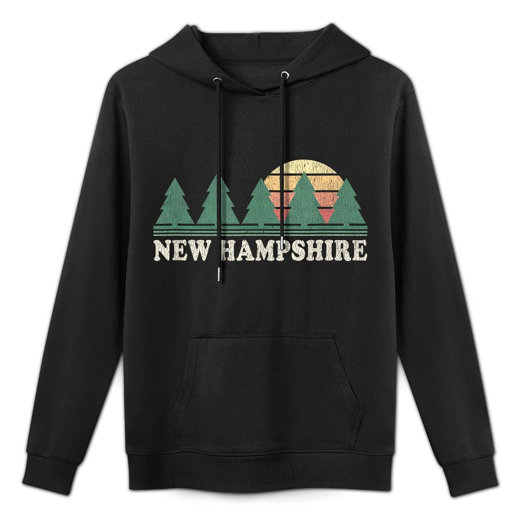 New Hampshire NH Vintage Retro 70s Graphic Durable Construction Hoodie
