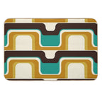 Mid-Century Modern Meets 1970s Teal  High-Traffic Bath Mat