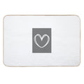 Grey And White Heart  Absorbent Bath Mat
