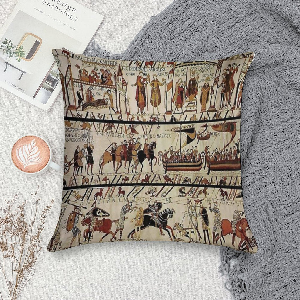 Tapisserie Bayeux - The Bayeux Tapestry Soft Decorative Cover Throw Pillow