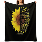 Sunflower Christian Bible Verse Proverbs 31 Travel-friendly Throw Blanket
