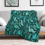 Cute Dinosaurs And Tropical Leaves Shrink-resistant Throw Blanket