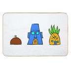 Sponge Bob House, Squidward House, Patrick House, Doodle House  Easy To Clean Bath Mat