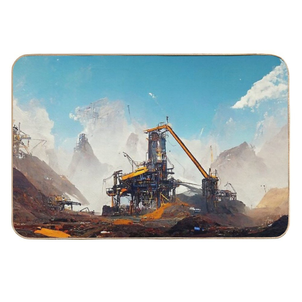 Satisfactory Game - Artwork  Slip-Resistant Bath Mat