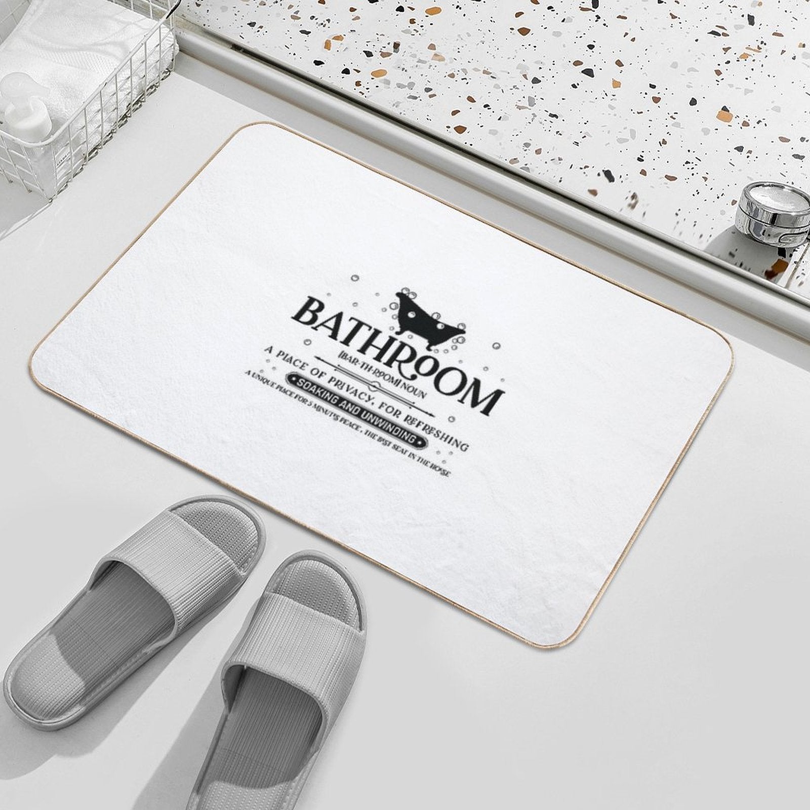 Funny Bathroom Description  Slip-Resistant Bath Mat