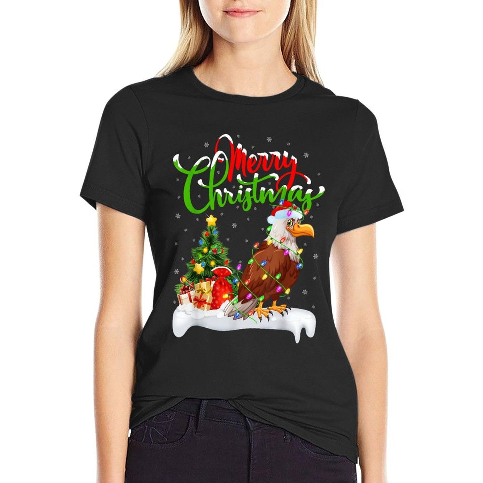 Bald Eagle Bird Lover Xmas Lighting Bald Eagle Christmas  Graphic-printed T-Shirt