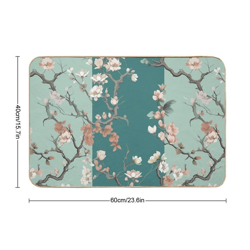 Festooned Almond Tree Durable Bath Mat