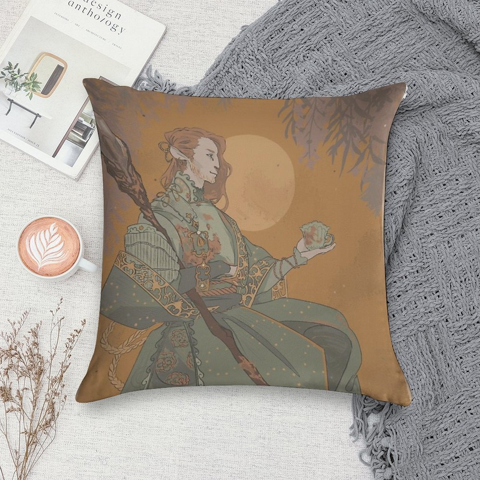 Caduceus 01 Soft Bedroom Essential Throw Pillow