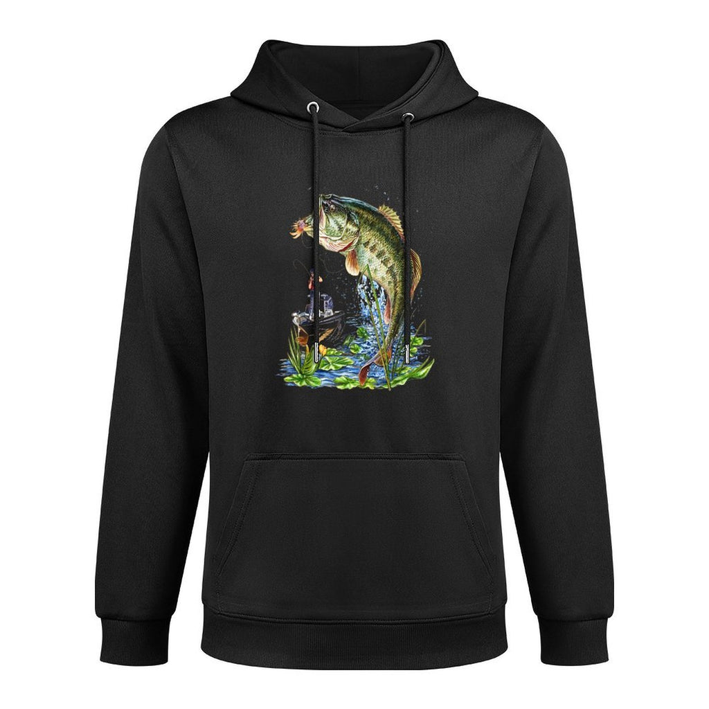 Fishing Graphic Large Mouth Bass Fish Customizable Surface Hoodie