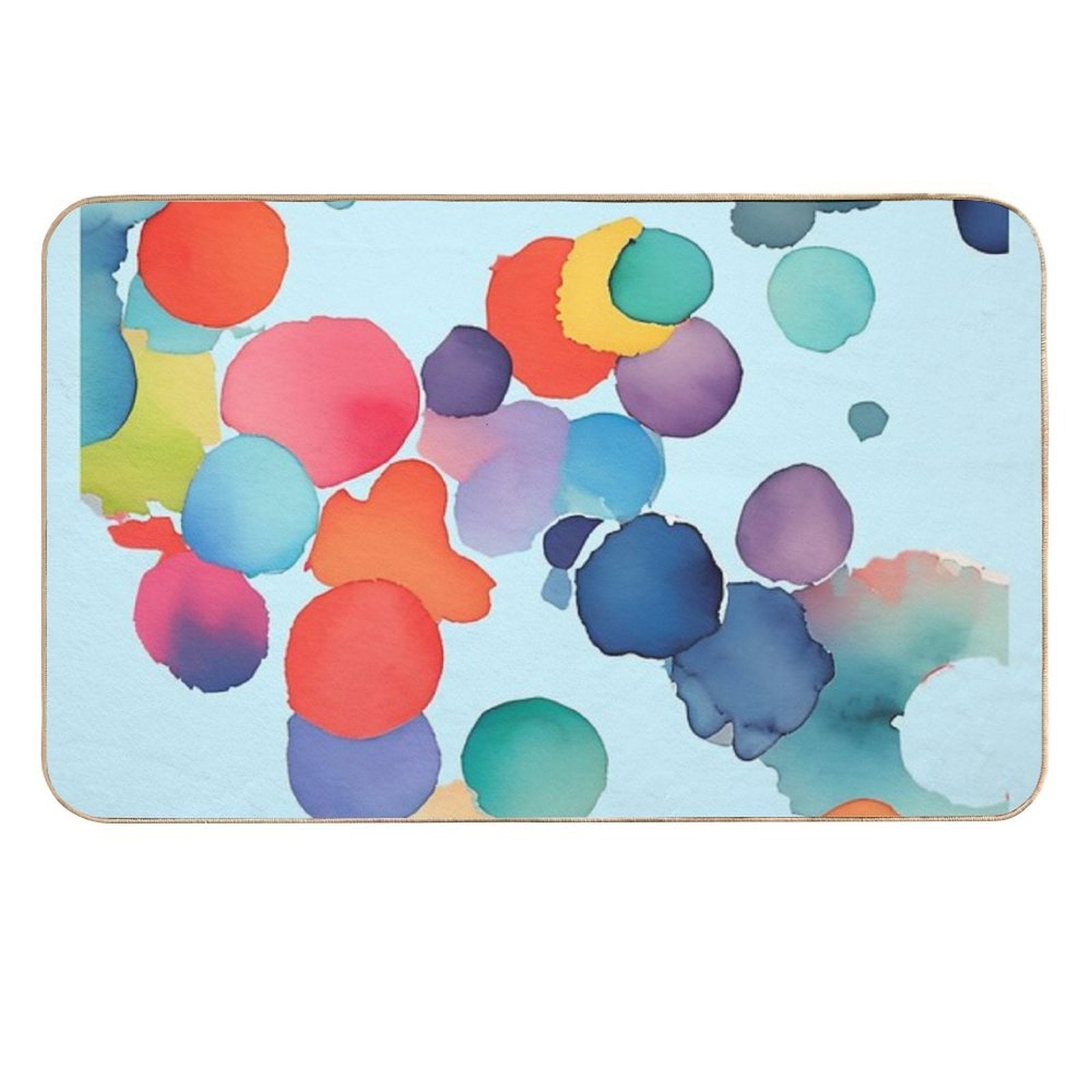 Abstract Watercolor Bliss - Artistic Splash Pattern  Non-Slip Bath Mat