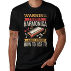Harmonica Vintage Retro Harmonica Player Gift  Trendy Pattern T-Shirt
