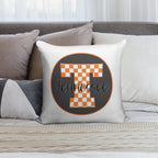 Checked T - Tennessee Soft Decorative Cover Throw Pillow