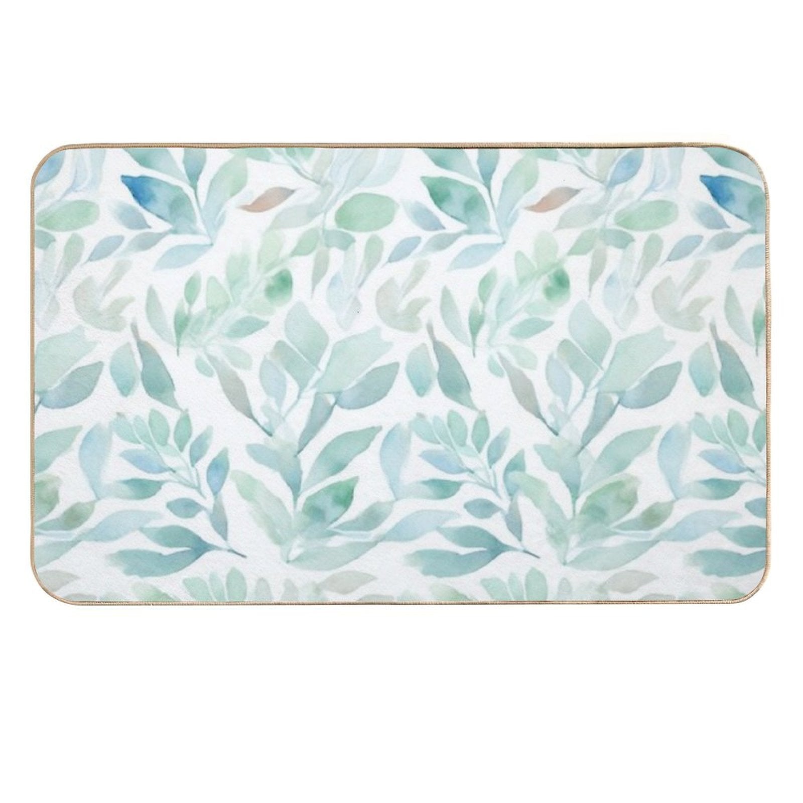 Watercolour Leaves 04  Pet-Safe Bath Mat