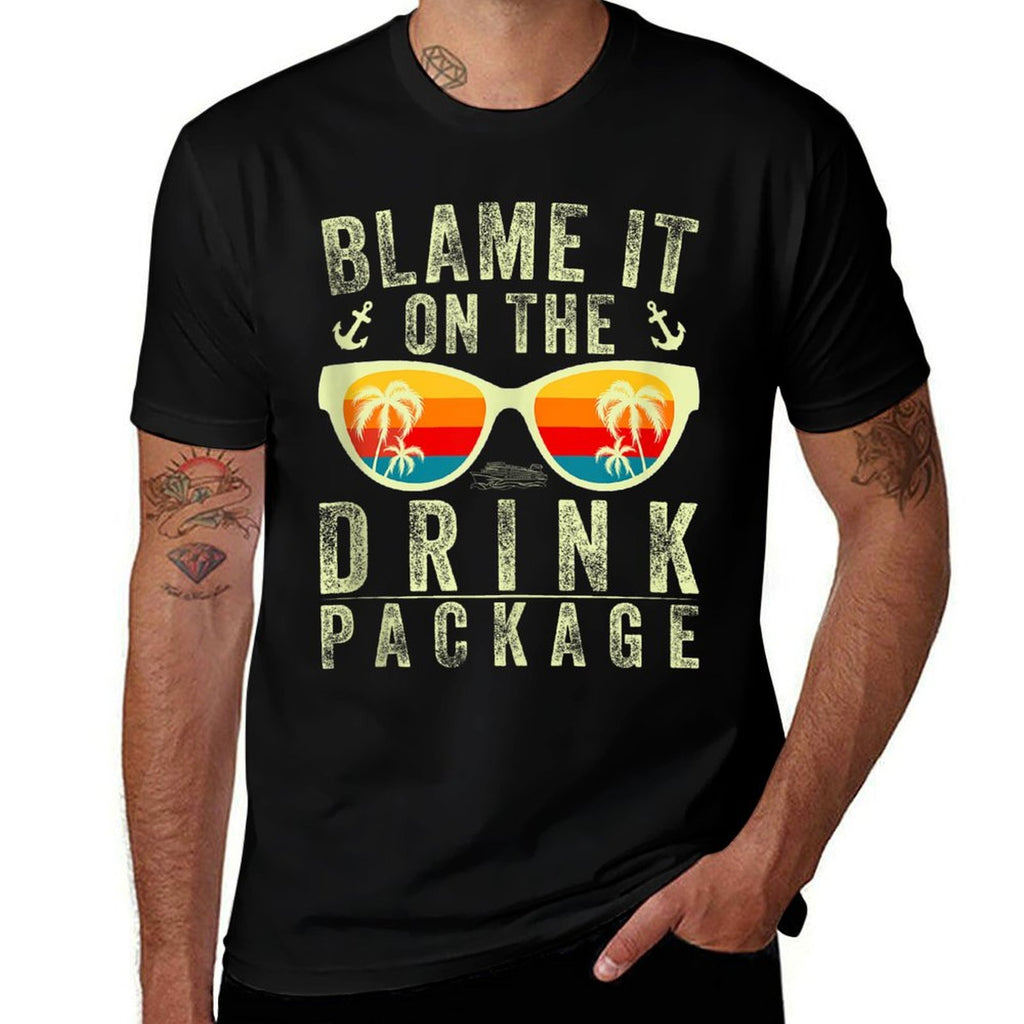 Funny Cruise Blame It On The Drink Package Cruise Vacation  Stretchy T-Shirt