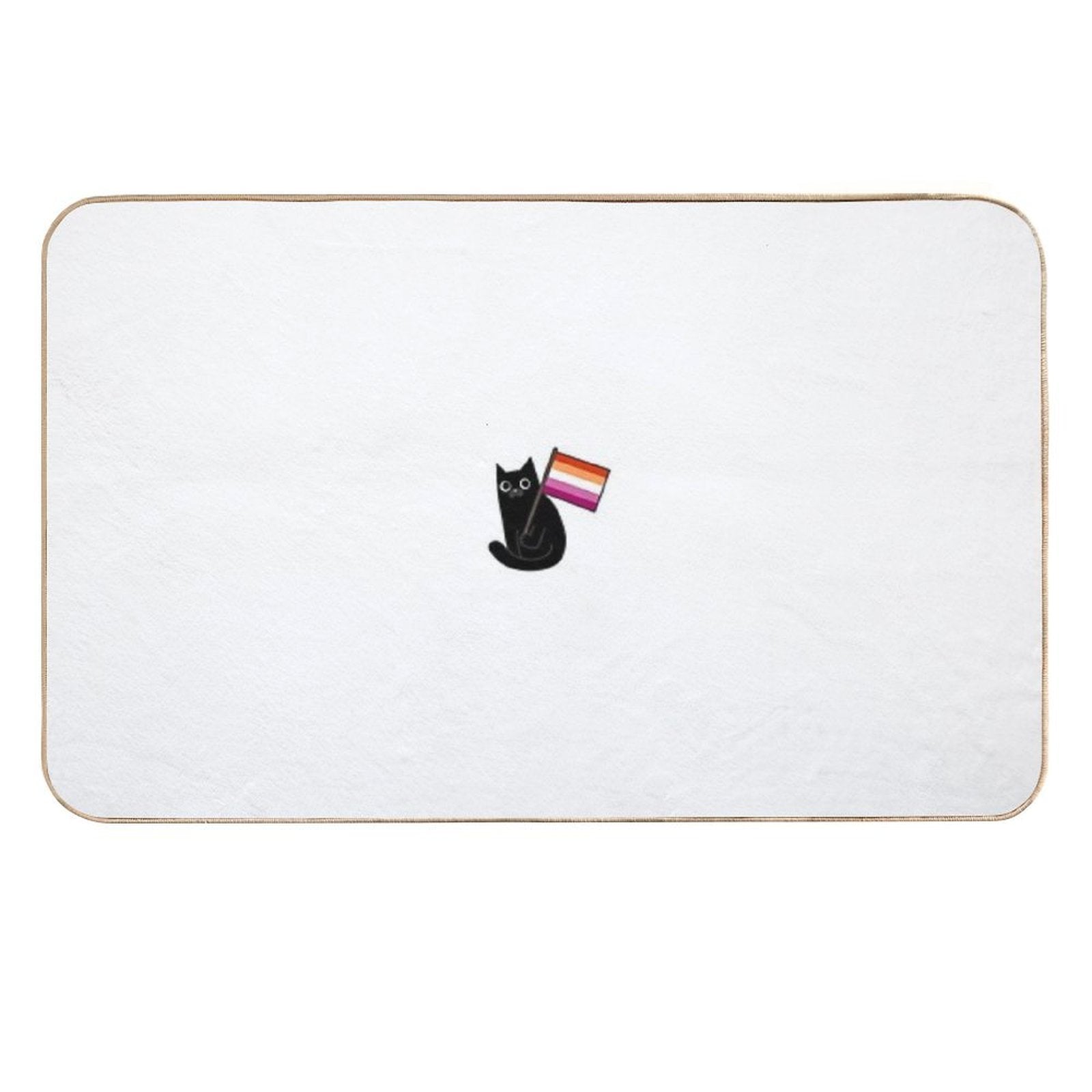 Lesbian Pride Flag Black Cat Sticker WLW  Versatile Bath Mat