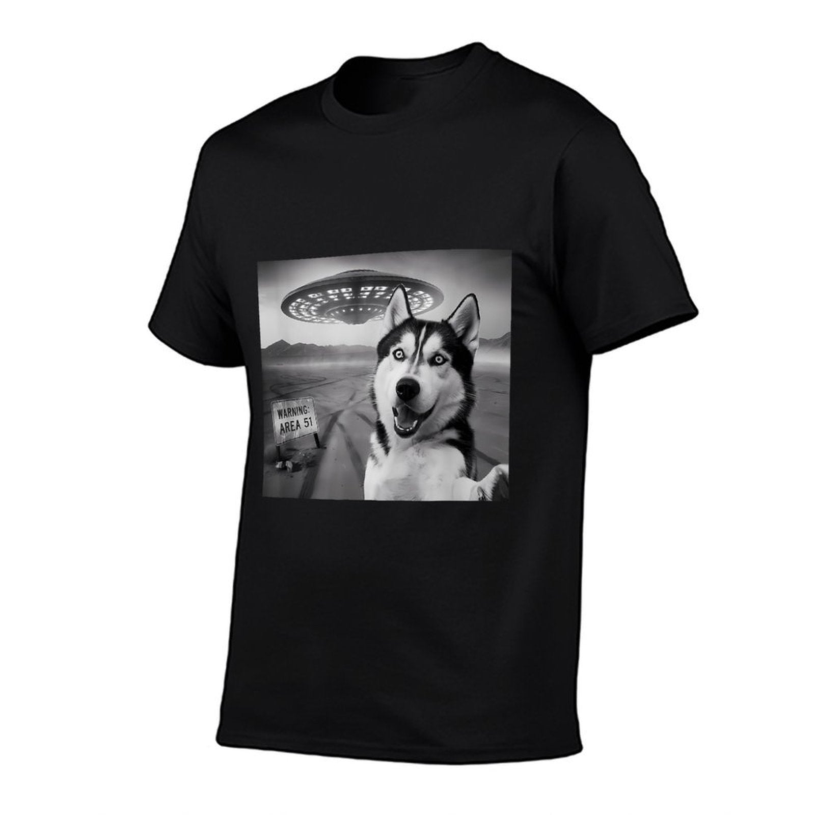 Funny Space Area 51 Husky UFO Alien Selfie UFOs Meme Weird  Quick-drying T-Shirt