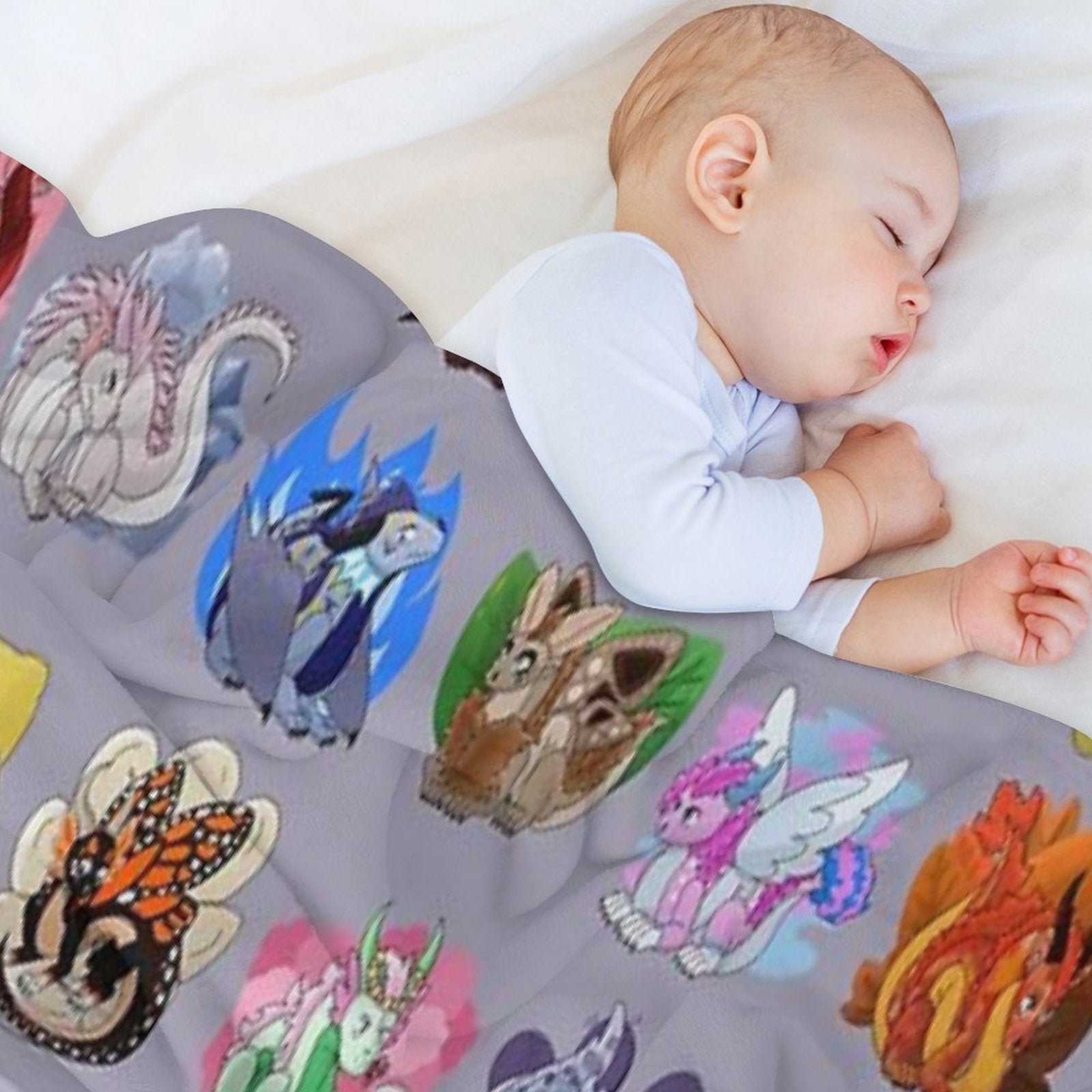 Full Dragon Pattern W Backgrounds (Purple Vers.) Gift-ready Throw Blanket