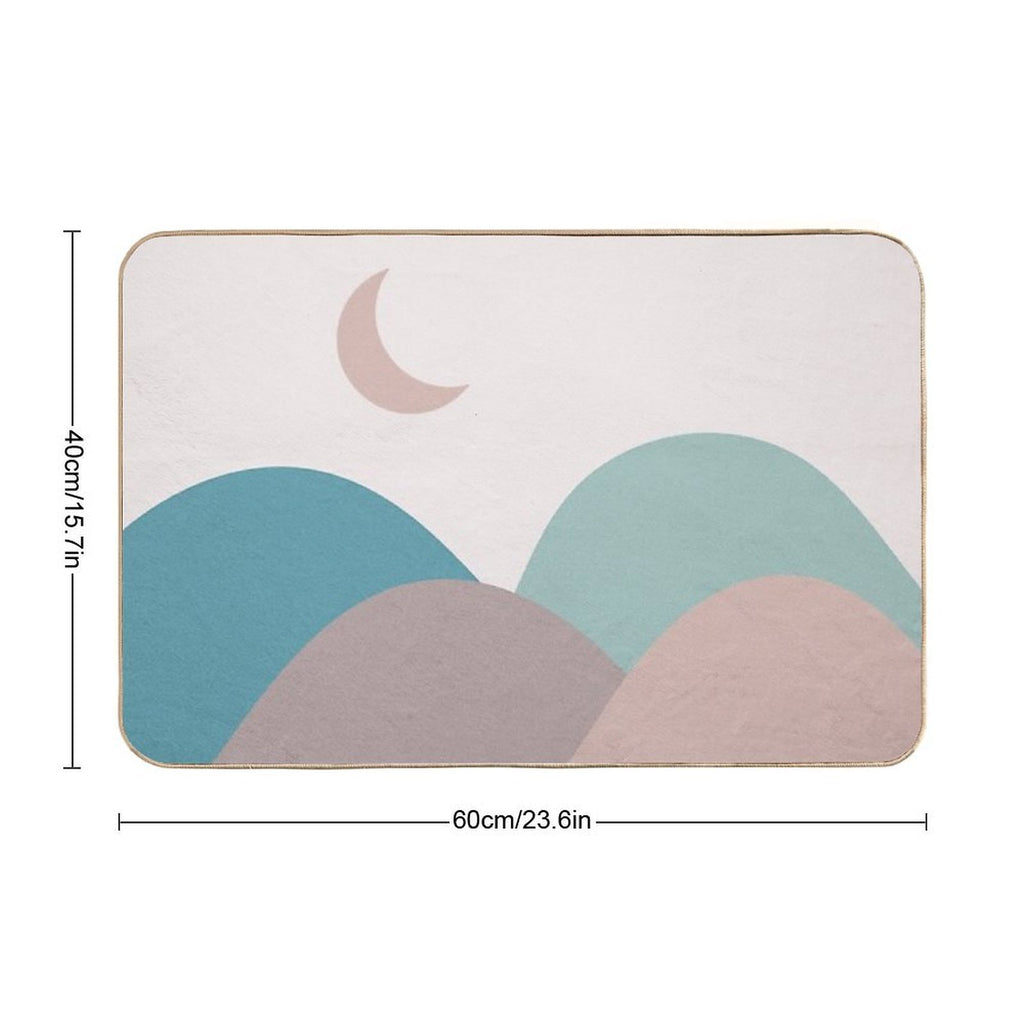 Modern Minimalist Aesthetic Landscape - Neutral 03  Anti-Trip Bath Mat