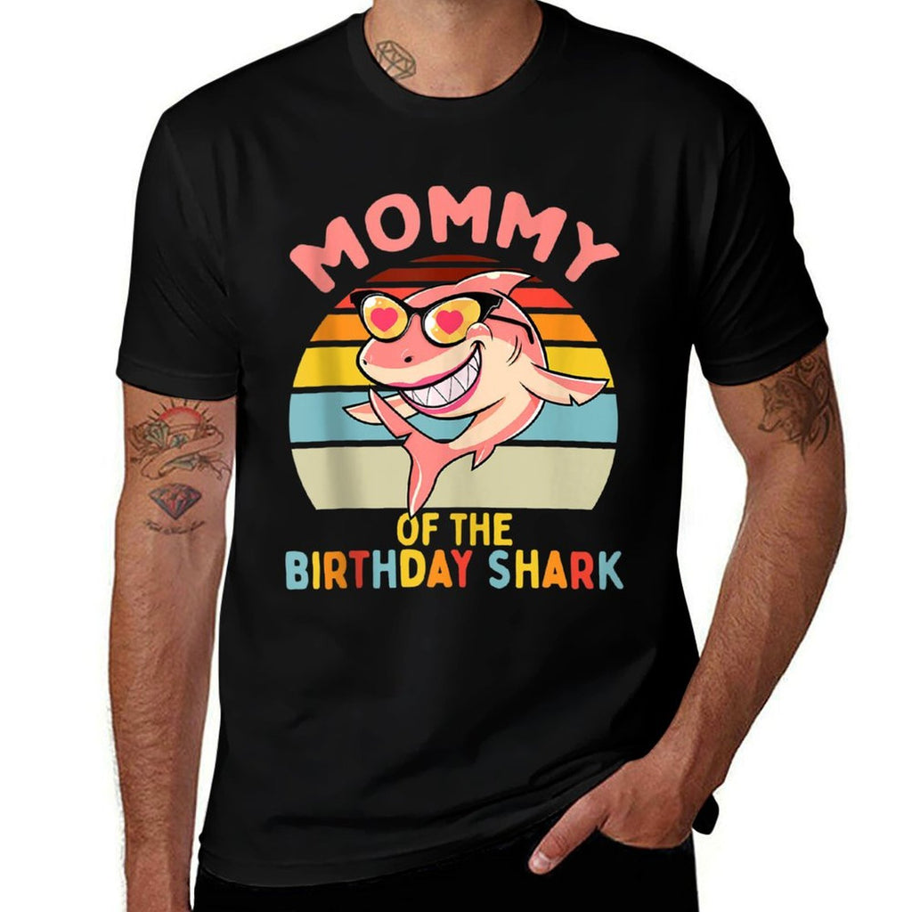 Mommy of The Shark Birthday Mom Matching Family  Soft T-Shirt