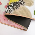 Spring Watercolor Flowers Bright Pinks And Yellows  Absorbent Bath Mat