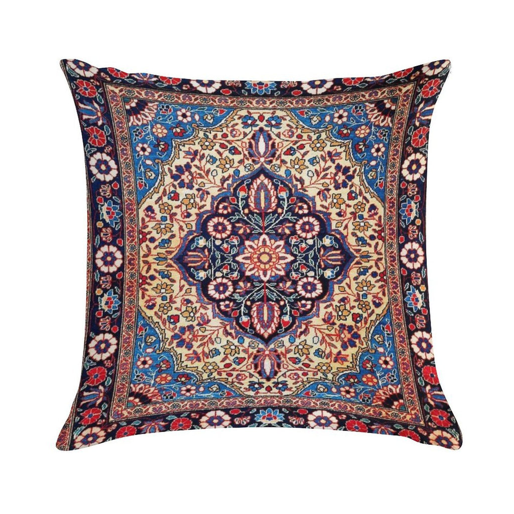 Kashan Central Persian Rug Print Soft Skin-Friendly Throw Pillow